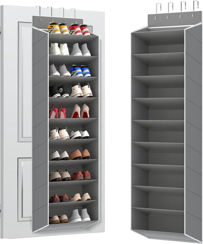 REGELETO 28 Large Pocket Over the Door Shoe Organzier, Hanging Shoe Rack for Door Large Capacity Shoe Organizer Holder with 4 Metal Hooks.