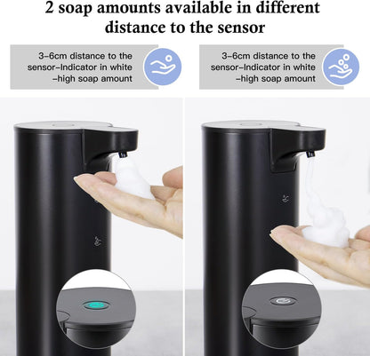 LAOPAO Automatic Soap Dispenser Foaming: Rechargeable Touchless Soap Dispenser Stainless Steel Foam Soap Dispenser for Bathroom Hand Soap Pump for Kitchen Xmas Gift, 9oz, White
