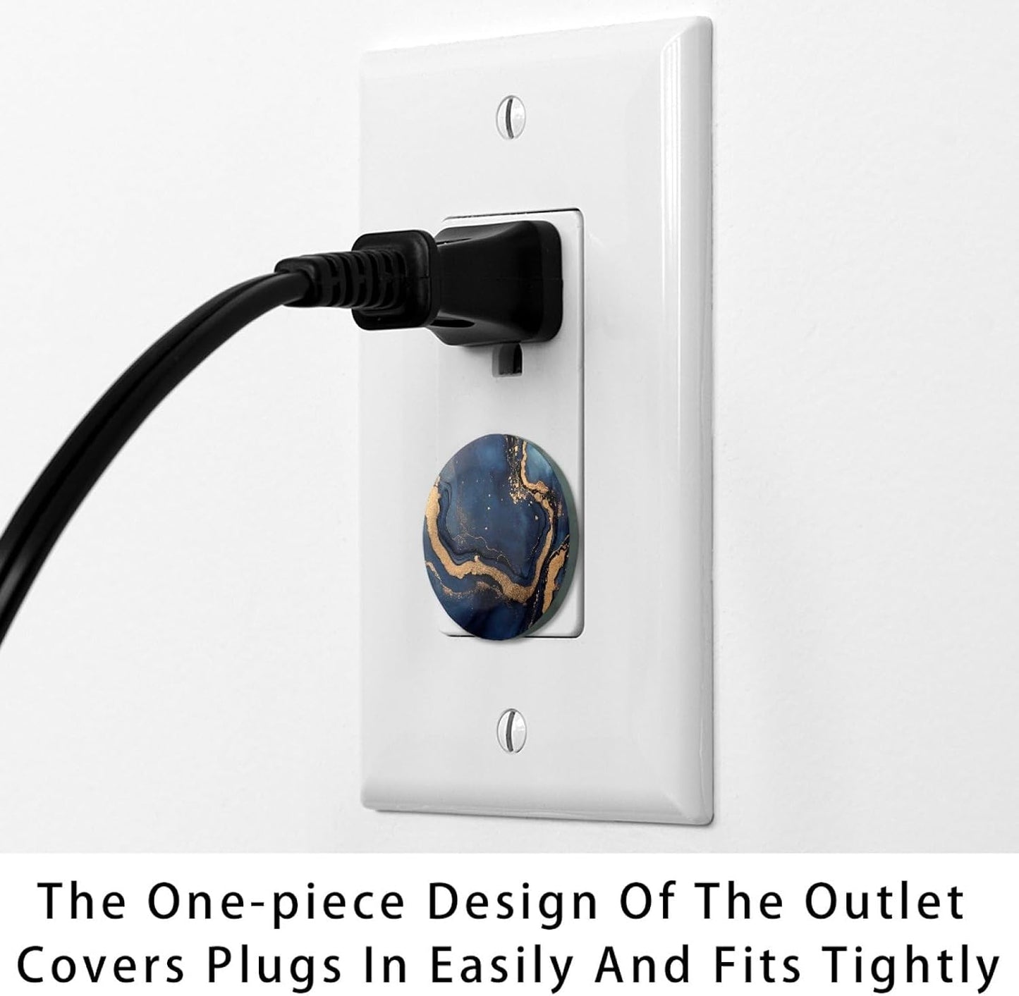 Vintage Brown Wood 12 Packs Outlet Covers Child Proof Plug Protector, Safety Outlet Plugs Covers, 2-Prong Wall Socket Protection Caps, Round Electrical Wall Receptacle for Home Office
