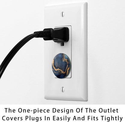 Vintage Brown Wood 12 Packs Outlet Covers Child Proof Plug Protector, Safety Outlet Plugs Covers, 2-Prong Wall Socket Protection Caps, Round Electrical Wall Receptacle for Home Office