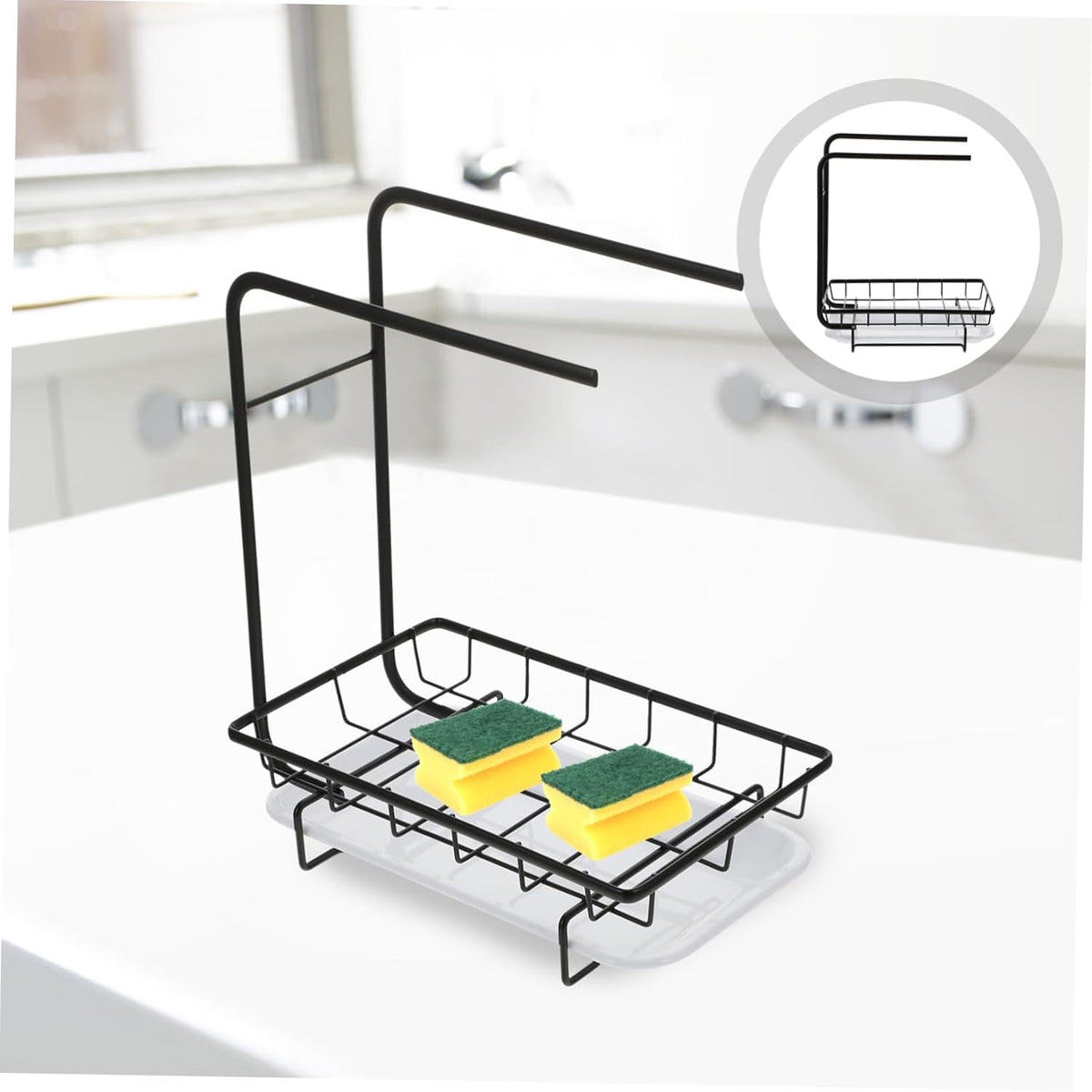 1pc Wall-Mounted Kitchen Sponge Holder and Drainage Rack Dual-Purpose for Dishcloths and Cleaning Tools Space-Saving Design and Construction