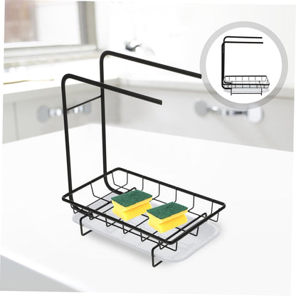 1pc Wall-Mounted Kitchen Sponge Holder and Drainage Rack Dual-Purpose for Dishcloths and Cleaning Tools Space-Saving Design and Construction