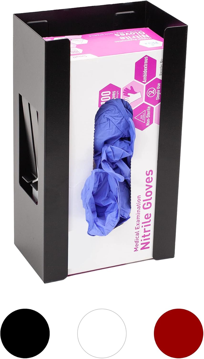 Magnetic Glove Holder,Glove Box Holder,Glove Dispenser,Durable Coated Steel,Space Saving Design for Work,Shop, Garage,Medical Office,Laundry Room,Kitchen,Hospital,Fridge,Wall Mount (Black)