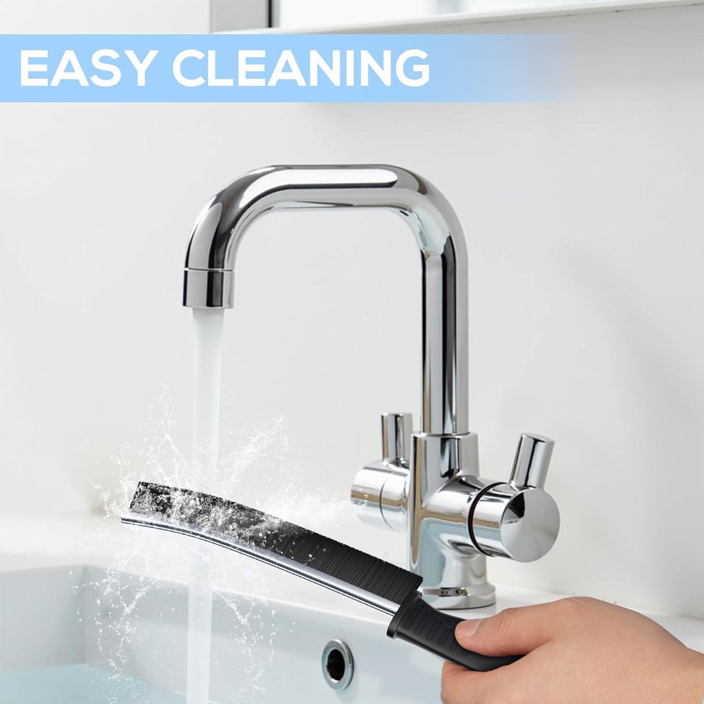 2-Pack Deep Cleaning Brush Set with Hard Bristles for Kitchen Sink, Bathroom Grout, Tight Corners, Bottles and Hard-to-Reach Crevices