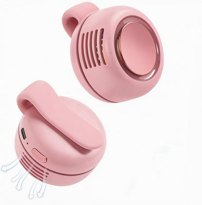 Portable Silent Mini Bladeless Fan Clip On,3 Speeds Clip-On Fans For Shirt,Small Clips Fanmini Whirlwind Fans For Waist Clips Suitable For Outdoor & Travel & Office (Green)