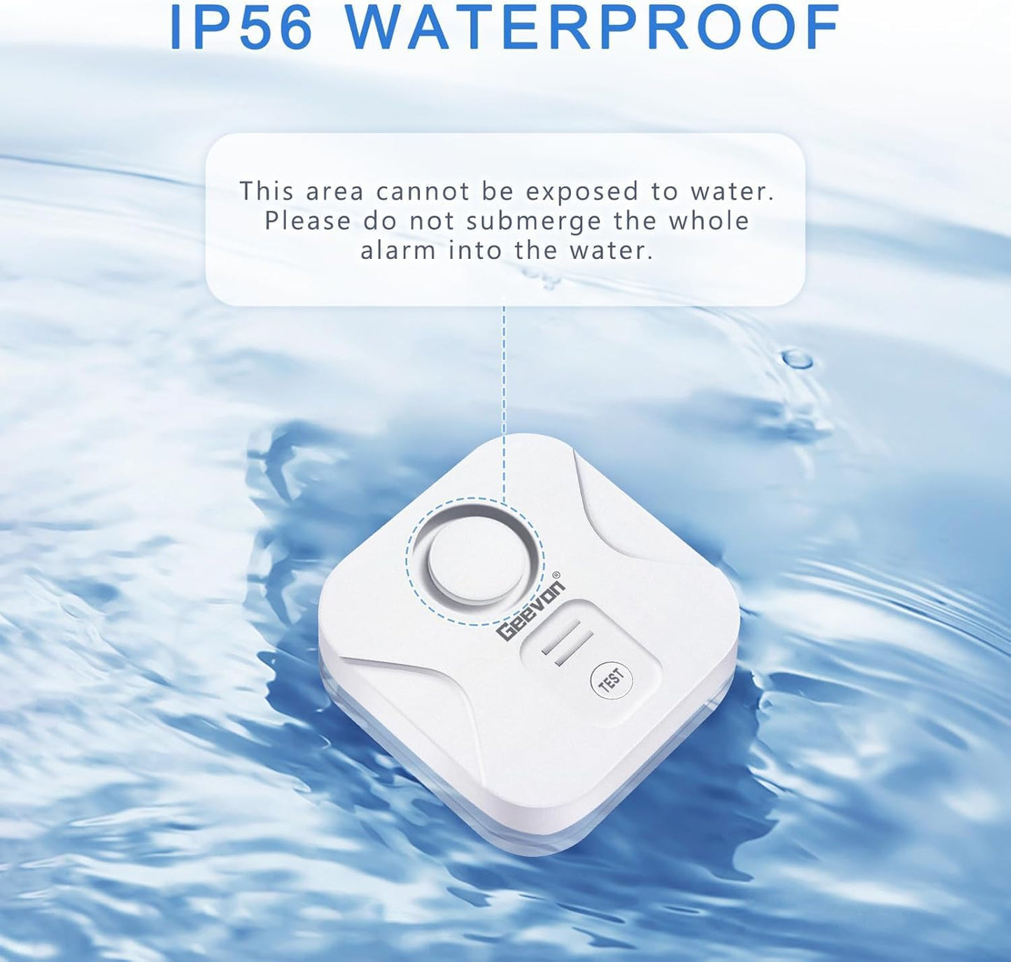 Geevon 2 Pack Water Leak Detectors for Home, 100dB Water Sensor Alarm Flood Leakage Detection Devices for Bathroom, Basements, Laundry Rooms, Kitchen, IP56 Waterproof(Battery＆Screwdriver Included)