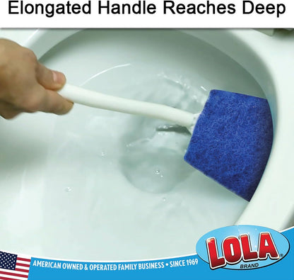 LOLA Toilet Bowl Brush w/Curved Head, Coated Wire, Durable Poly Bristles, Reaches Under Toilet Bowl Rim, 1 Pack