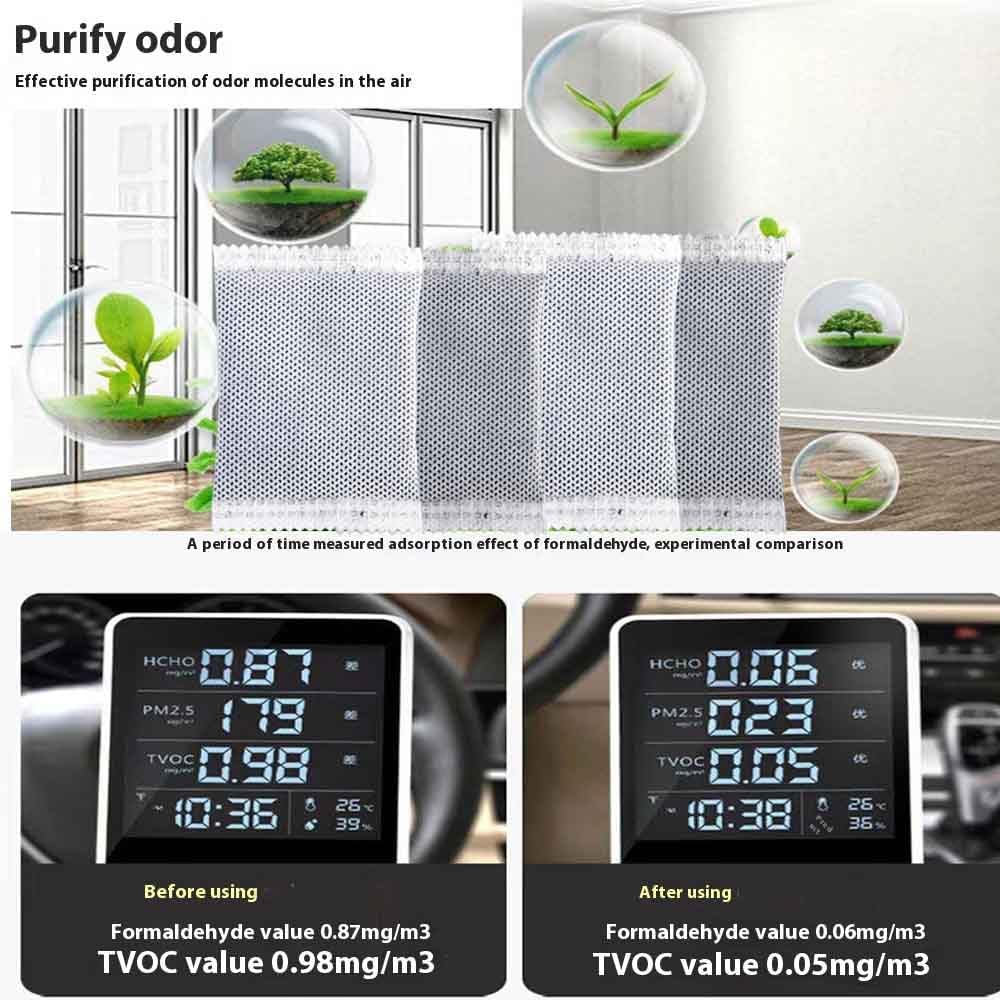 50Pack Natural Activated Charcoal Odor Absorber Air Purifying Bag for Home or Shoe Odor Eliminator; Car Air Freshener;Drawer Deodorizers; 5g/Pack Natural Air Freshener for Home,Car,Closet,Pets