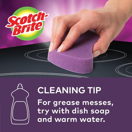 Scotch-Brite Scratch-Free Glass Cooktop Pads, Chemical Free Cleaning for Glass Stovetops, Tackle Burnt-On Messes, 2 Cleaning Pads