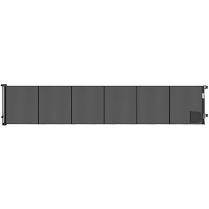 Reinforced 150” Extra Wide Pet Gate with Door 37 Inch Tall Retractable Dog Gates for Doorways Extra Wide Baby Gates for Large Openings with Reinforced Strips 12.5ft Large Dog Gate with Cat Door, White