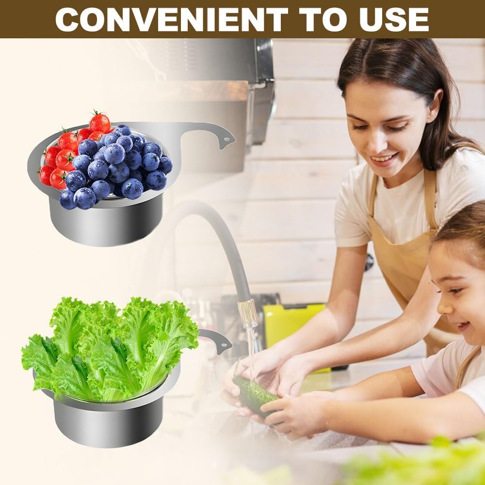 Stainless Steel Swan Sink Strainer Basket, 2025 New Multifunctional Kitchen Draining Basket for Sinkt, Corner Sink Strainer Baskets for Kitchen Fruit Vegetable (1pcs)