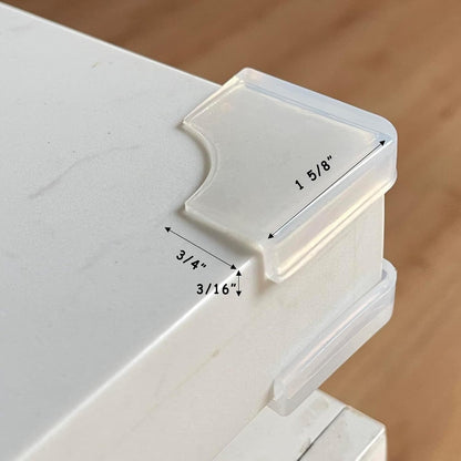 Silicone Clear Corner Protector Baby Proofing Furniture Guard, 4 Count | Food-Graded, Pre-Taped Adhesive, Flexible‌ Table Cabinets Counter Edge Bumper, Kids Child Safety Proof, 5/8" Depth
