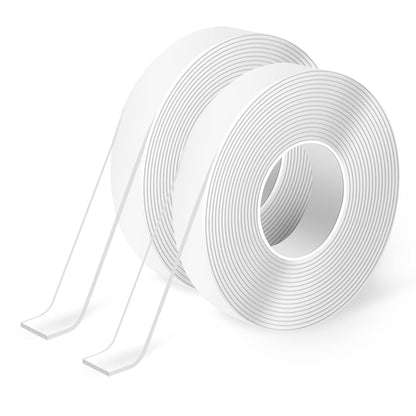 Art3d Double-Sided Tape (4-Roll of 10FT), Removable, Traceless, Washable, Reusable - Multipurpose Tape as Seen on TV (1/24" x 1/2" x 10', 4)