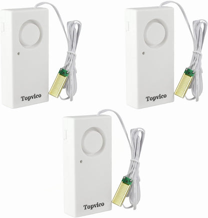 Water Leak Sensor Detector Flood Alarm for Basement RV Moisture 120dB Work Alone Battery Operated 3 Packs