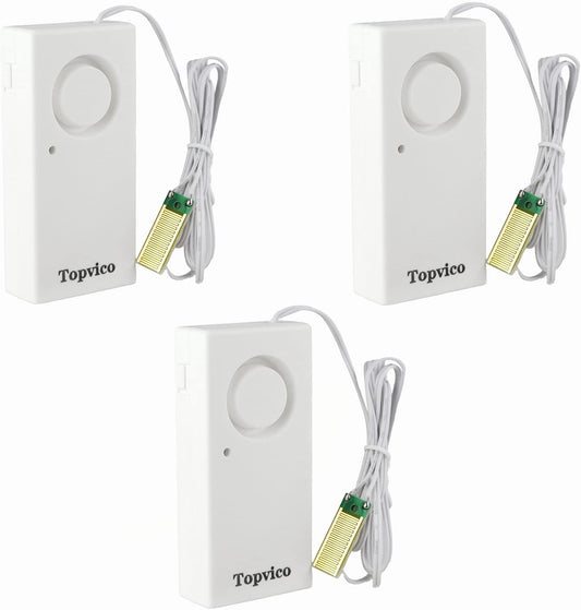 Water Leak Sensor Detector Flood Alarm for Basement RV Moisture 120dB Work Alone Battery Operated 3 Packs