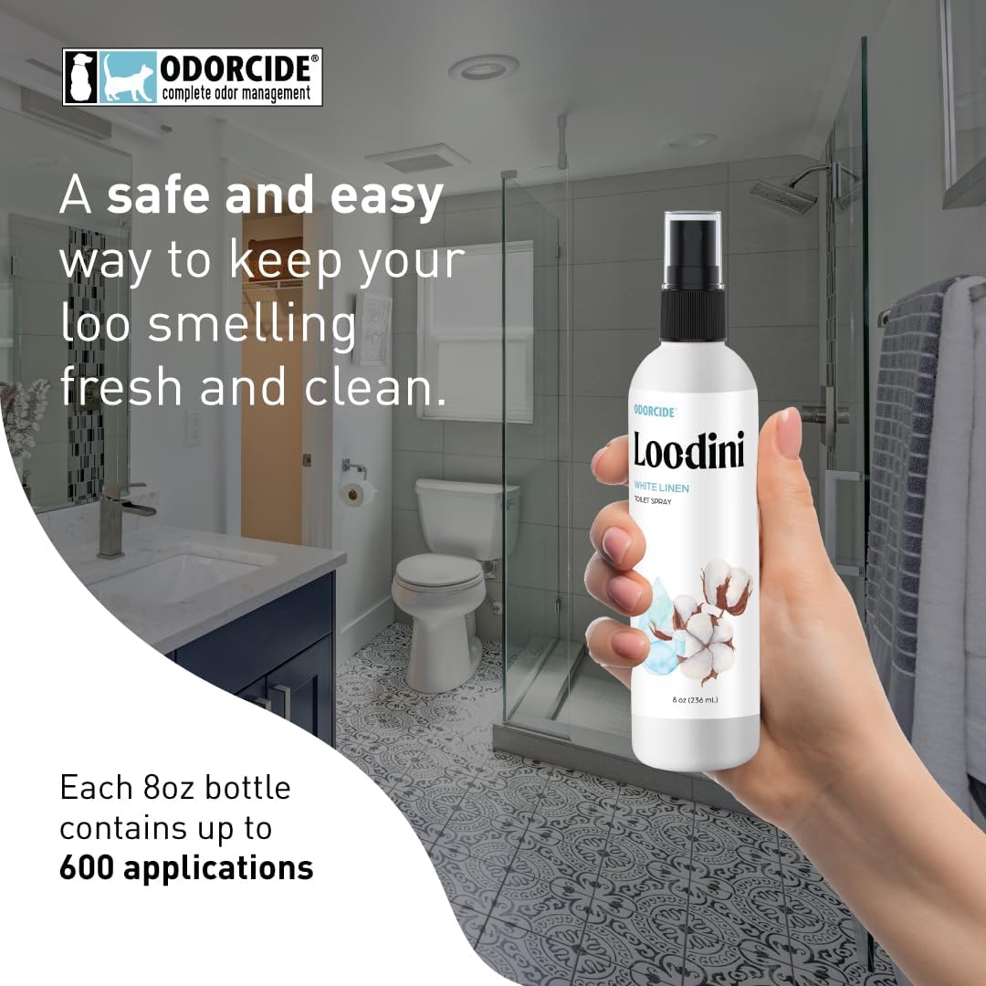 Odorcide Loo-Dini Lavender Vanilla 8oz Toilet Spray & Bathroom Spray – Use This Bathroom Spray Odor Eliminator Before You Go – Poop Spray For Toilet and Bathroom Air Freshener & Bathroom Deodorizer