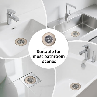 TRAPMATE Shower Drain Hair Catcher, 4.4" Easy Clean Bathtub Drain Hair Catcher, Anti-Slip Bath Tub Drain Protector, Upgraded 304 Stainless Steel Shower Sink Drain Cover for Bathroom (Patented Product)