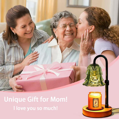 Candle Warmer Lamp with Timer Dimmer Adjustable Height for New Home House Bedroom Decor,Wax Melt Warmer with 2 Bulbs for Jar Candles, Gifts for Mom Women Friend Sister Mothers Day Birthday | Black