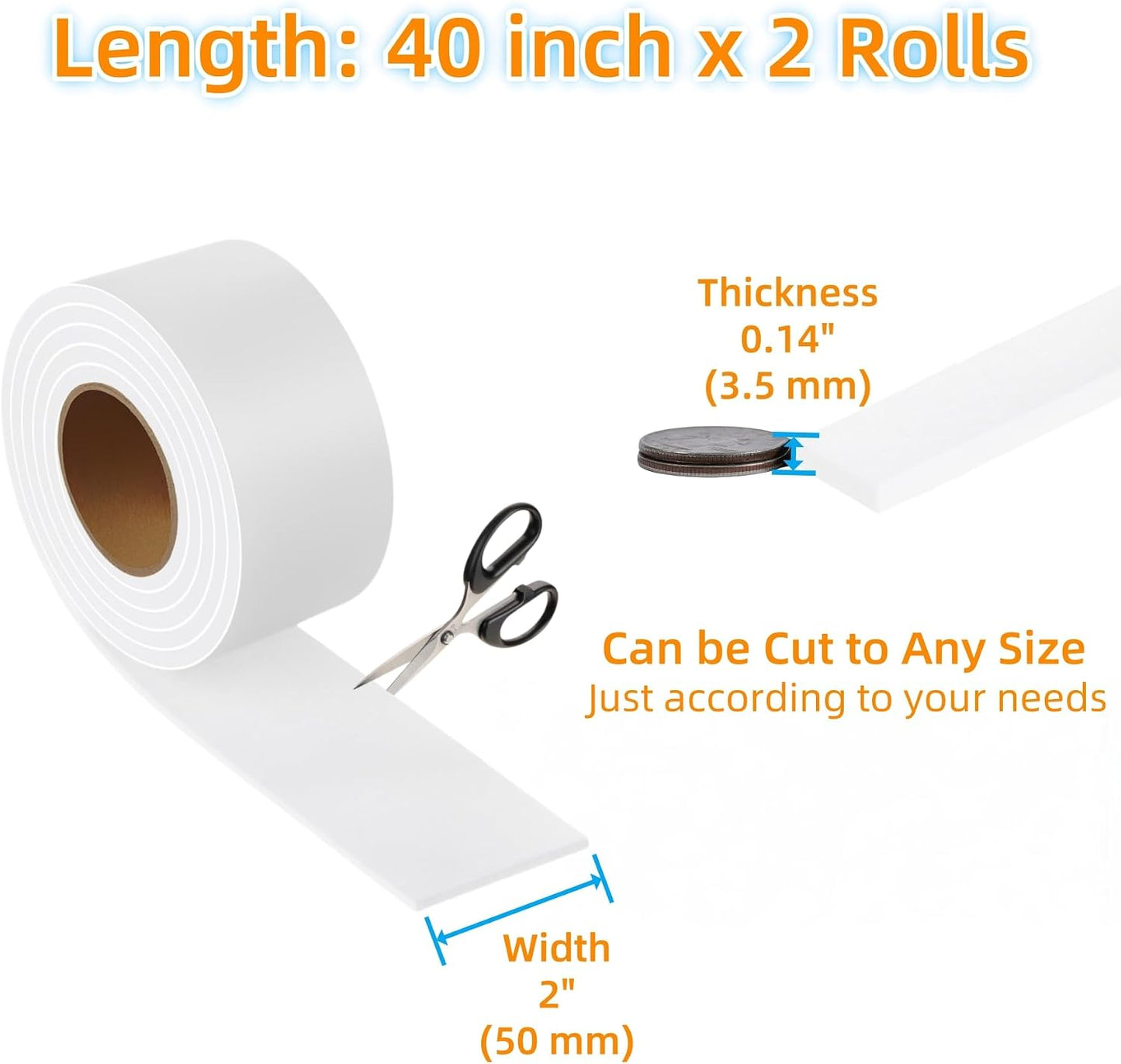Furnigear Felt Strips with Adhesive Backing Heavy Duty Cuttable Felt Tape Roll Furniture Pads for Chair Legs - Protecting Hardwood Floors, Chair Wall Protector (Black, 80 x 0.5 x 0.14 Inch)
