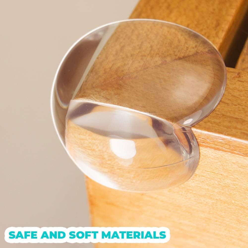 24 Corner Guards Baby Proof [Safer Environment and Peace of Mind] Edge Furniture Protector - Easy Set-up 3M Stickers for Tables, Chairs, Cabinets [Baby Proofing Safety]