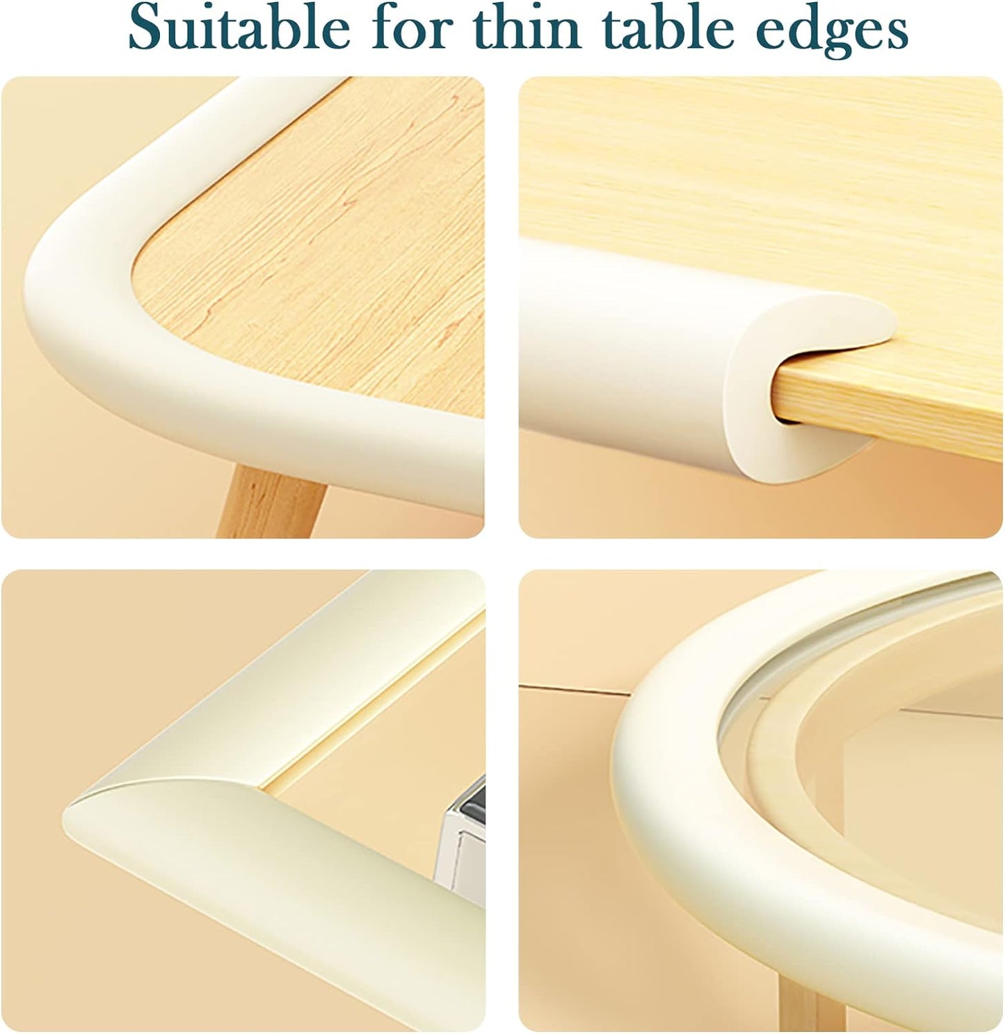 U Shape Foam Table Edge Protector for Baby,6.5 Ft/2m,Milky White | Foam Baby Proofing Safety Bumper Guard Strip, Corner Protectors For Kids, Suitable For Furniture Fireplace Desk
