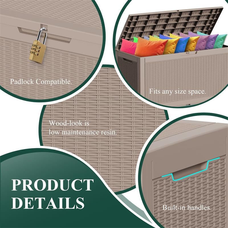 50Gal Outdoor Storage Box Anti-Theft Delivery Box Lockable Deck Box | Heavy-duty UV & weatherproof resin for secure parcel drop, patio cushion storage, garden tools & porch package organization