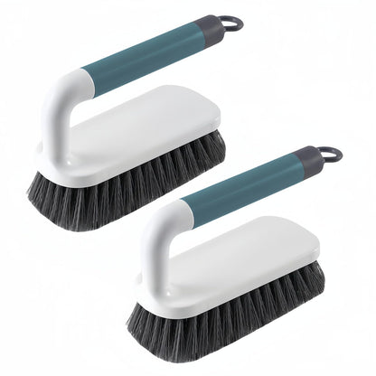 Scrub Brush, Scrubbing Cleaning Brushes, Heavy Duty Cleaning Brushes with Handle, for Shower, Bathroom, Carpet, Kitchen and Bathtub Scrubber, 2 Pack (Grey)