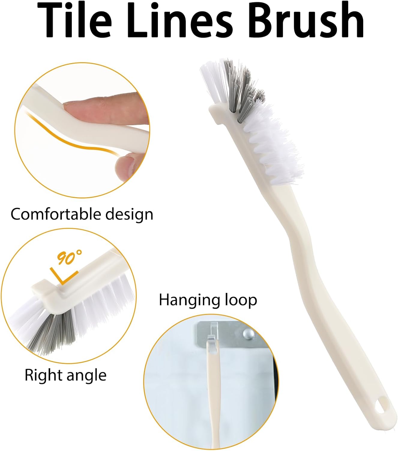 Kitchen Scrub Brush, Angle Cleaning Brush Right Angle Scrub Brushes Cleaning Dish Scrub Brushes for Sink Household Dish Edge Corners Small Space Crevice Cleaning with Stiff Bristles