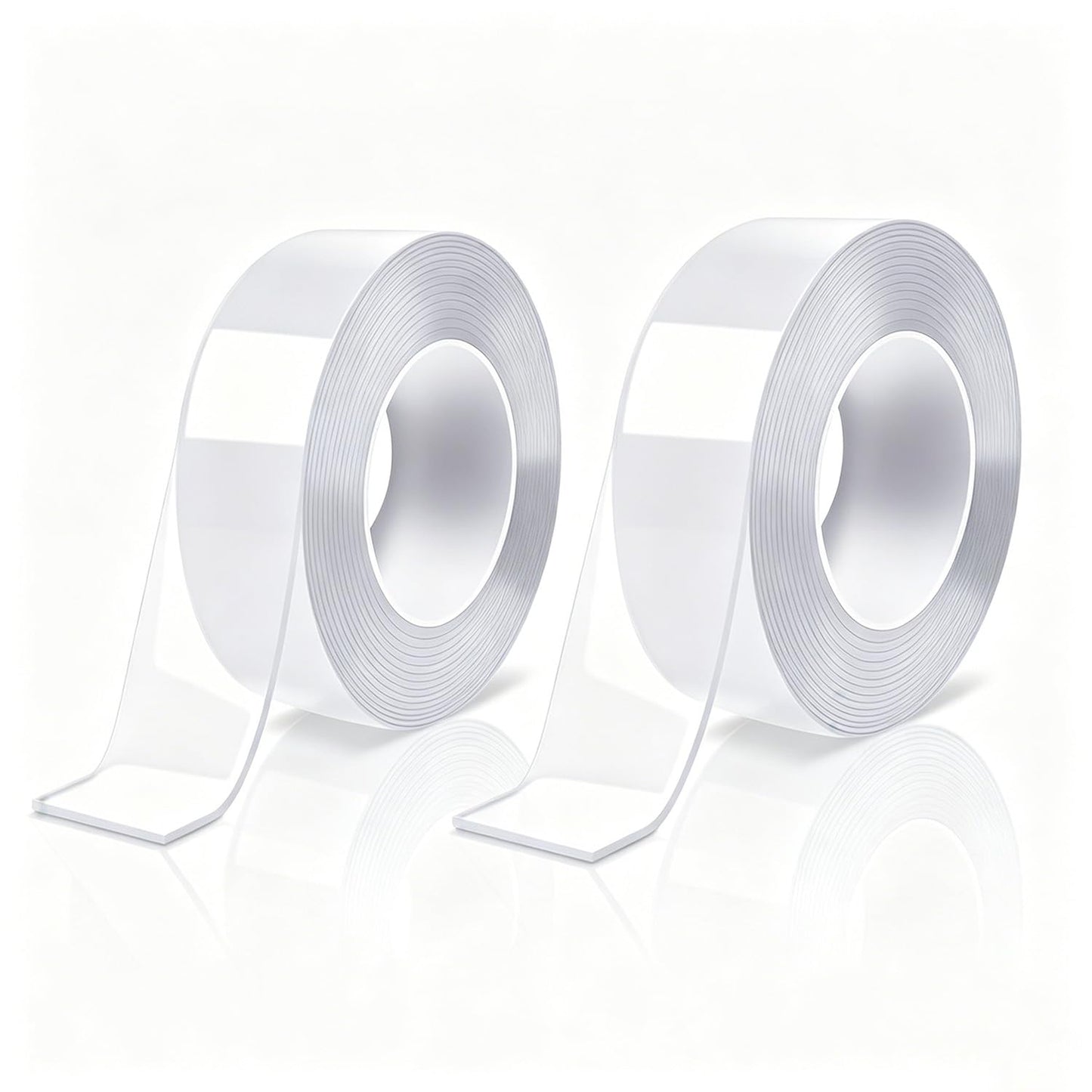 Double Sided Tape Heavy Duty, Nano Tape, Double Sided Mounting Tape, Clear Adhesive Tape for Hanging Picture, Poster, Carpet, Photo Deco, 2 Rolls, 16.5 Feet Per Roll