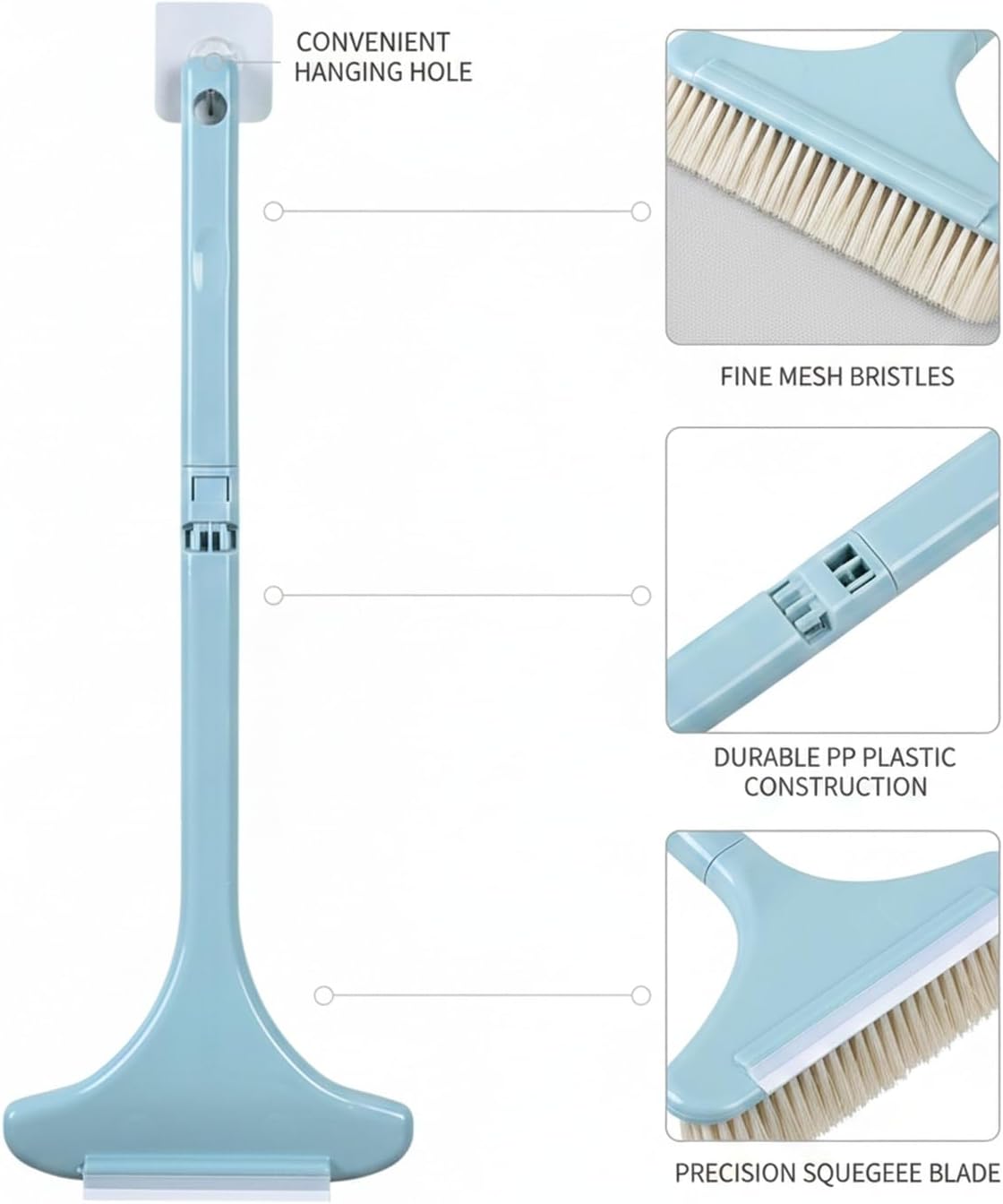 Clean Fixed Window Screens Without Removal: Double-Sided Mesh Brush Tool, Durable PP Plastic