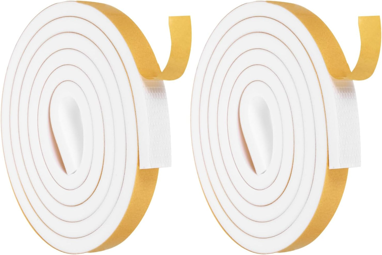 MECCANIXITY Weather Door Seal Strip Tape, Door Insulation Stripping Single Side Strong Self Adhesive Foam Tape Gap Filler for Door, Window, 1/4 Inch x 1/16 Inch x 32 Feet White 2 Pack