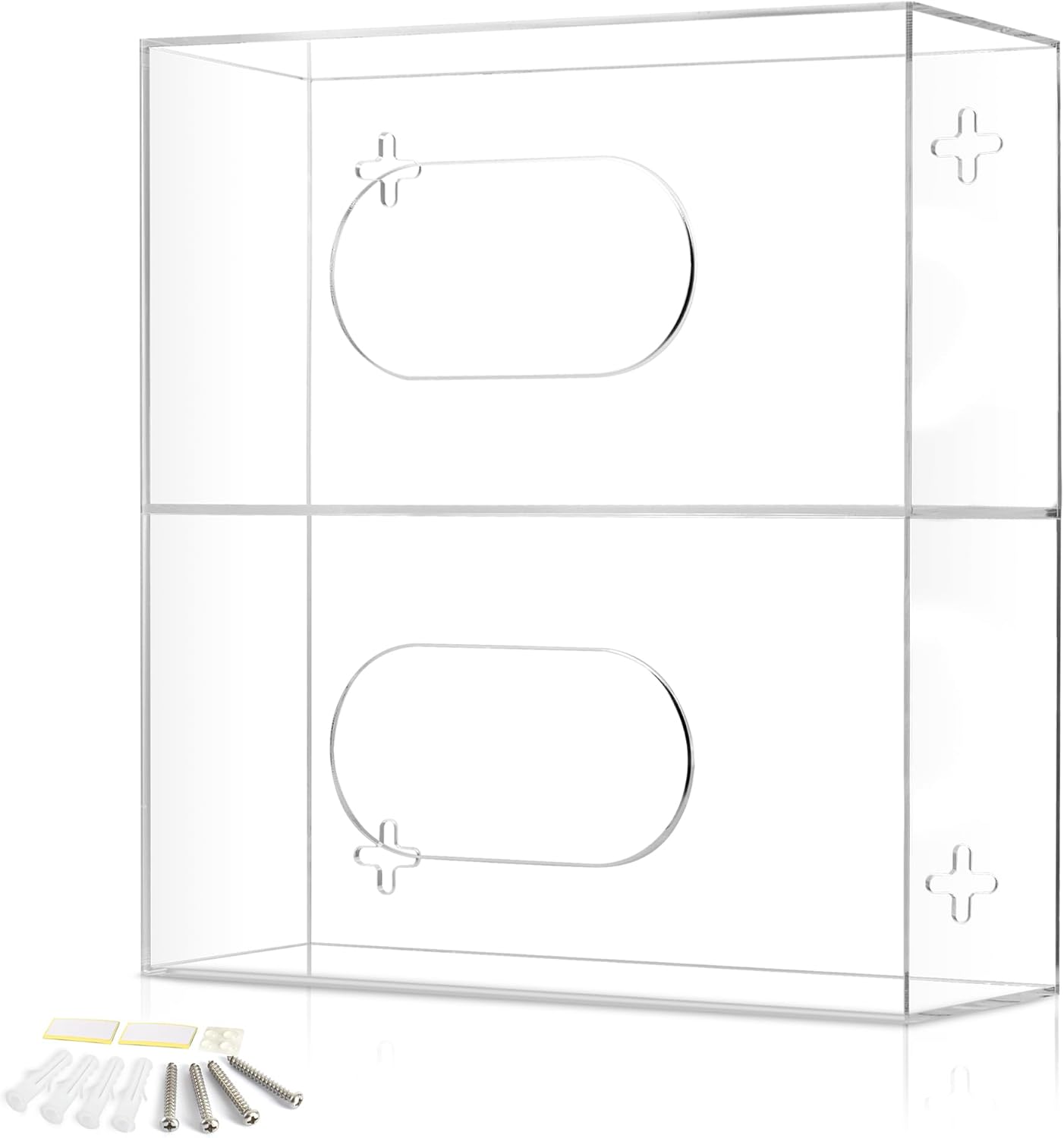 Storage Standard Triple Glove Box Holder Wall Mount Glove Dispenser - Disposable Glove Holder Wall Mount Glove Station for Medical Gloves, Multipurpose Kitchen Gloves Holder - 16.5 x 10 x 3.5 Inches