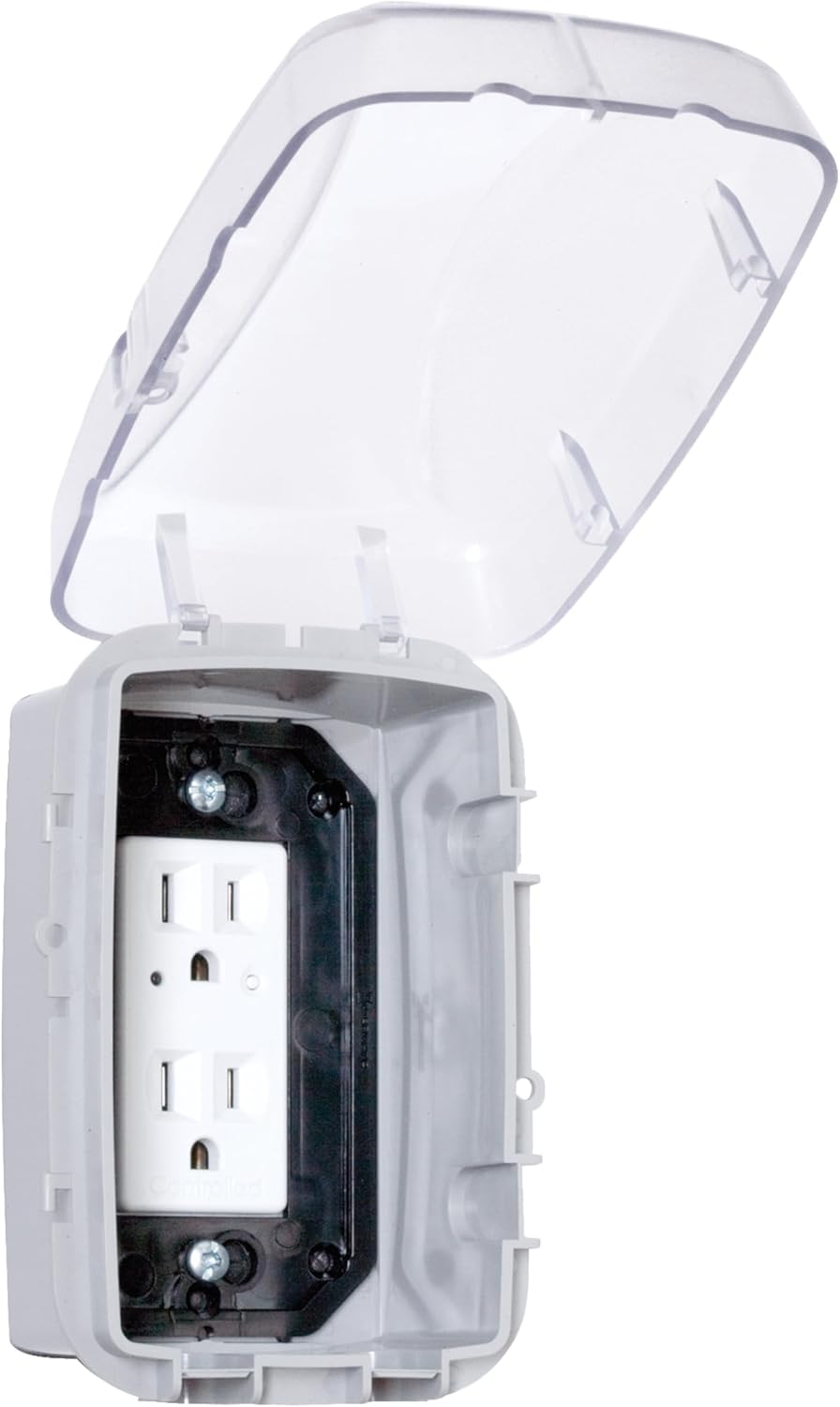 Intermatic WP3100C Weatherproof Electrical Outlet Cover - Extreme Temperature Resistance, Heavy-Duty Construction, Versatile Design & Multi-Configurable, Easy Install, Secure Fit for Outdoor in-Use