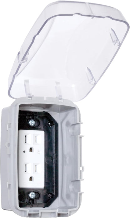 Intermatic WP3100C Weatherproof Electrical Outlet Cover - Extreme Temperature Resistance, Heavy-Duty Construction, Versatile Design & Multi-Configurable, Easy Install, Secure Fit for Outdoor in-Use