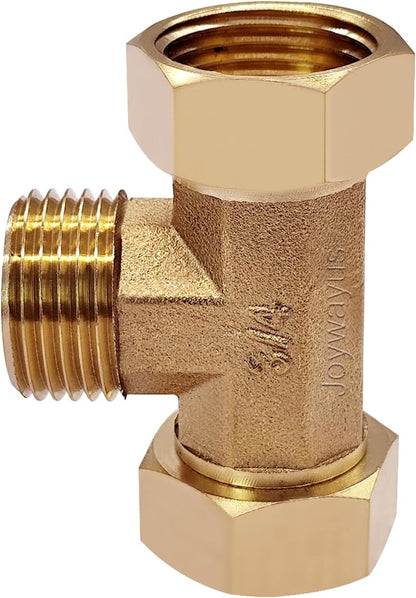 Joywayus 2PCS Brass 3/4" GHT Garden Hose Splitter Body Backyard 2 Way Y Shaped Swivel Connector Threaded Pipe Fitting Coupler Adapter with Washer