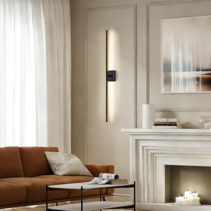 Battery Operated Wall Sconce Set of Two with Remote Control, 3000K-6000K Dimmable Black Wall Lights, Timable LED Wireless Wall Sconces, 350° Ratate for Bathroom, Living Room, Hallway 29.1 Inch