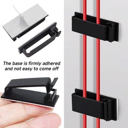40 pcs Cable Clips with Strong Self-Adhesive, Outdoor Light Clips, White Cord Wire Clips, Nylon Cord Wall Finisher Wire Clamp for Home, Car, Office Desk Wire Management (White, XL-40 PCS)
