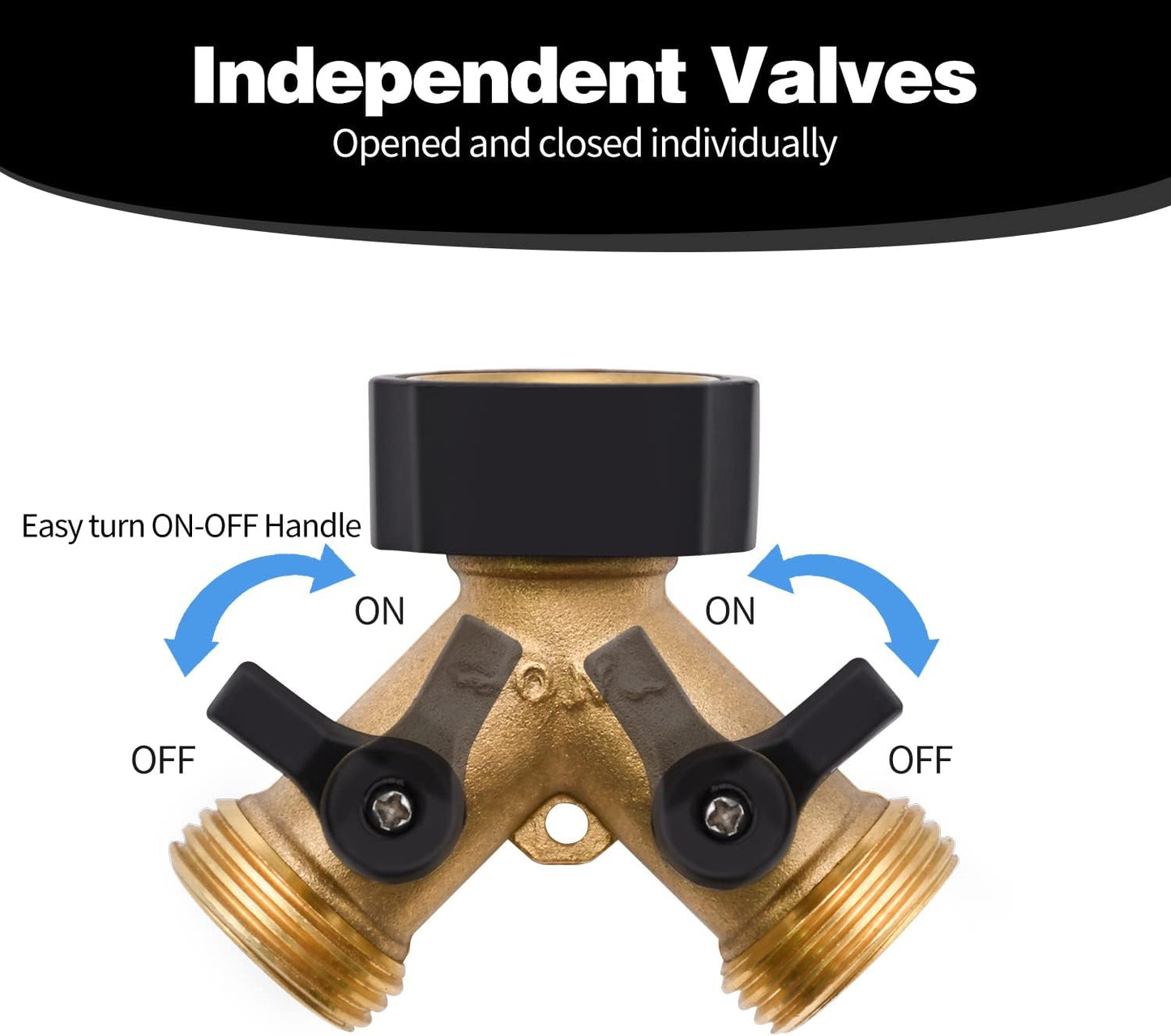 1/2/4 Pack 2 Way Hose Splitter, for 3/4" Hose Connector, with Rubber Washers & Tapes | for 3/4" Hose Connector
