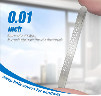 25PCS 304 Stainless Steel More Durable Window Weep Hole Screen Patch Drain Quickly PET Self Adhesive More Sticky & Waterproof (2.36in*0.59in(6cm*1.5cm))
