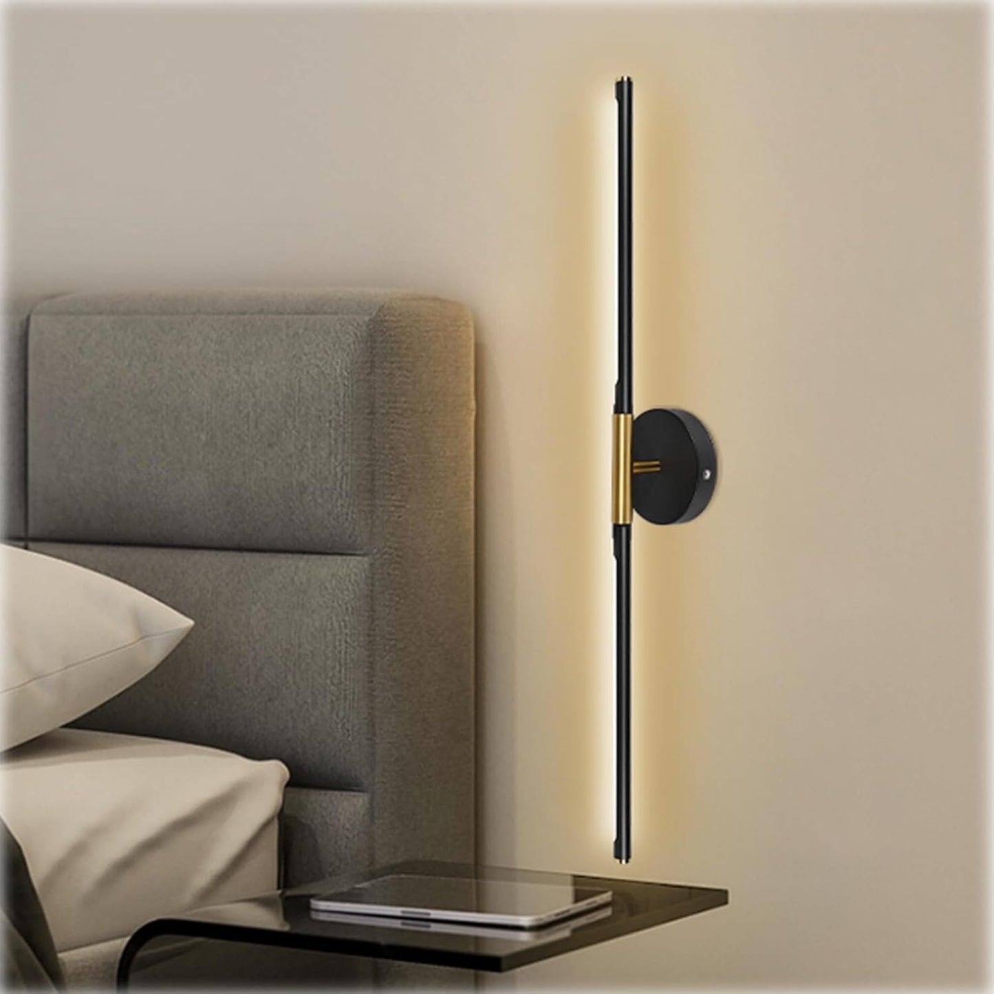 TaoFiaCo Battery Operated Wall Sconces Set of Two,Rechargeable Wall Sconces Set of 2 with Remote Control Dimmable Wall Light Decor for Living Room, Bathroom for, 24 Inch, Gold