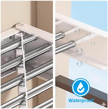 Wall Mounted Clothes Drying Rack Foldable 31.5" Laundry Room Space Saving | Heavy Duty 60 lb Load Drying Rack for Towels, t-Shirt, Jacket & DelicateClothes for Apartment, Bathroom, Laundry Room & RV