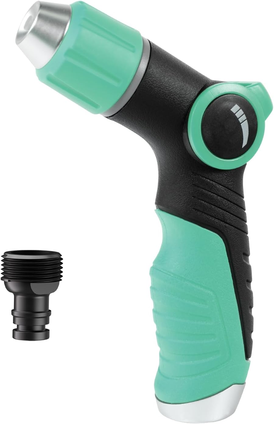 Besiter Garden Hose Nozzle Sprayer: 2 Pack 10 Watering Patterns Spray Nozzles Heavy Duty Metal Hose Head Hose Attachment, Thumb Control On Off Valve