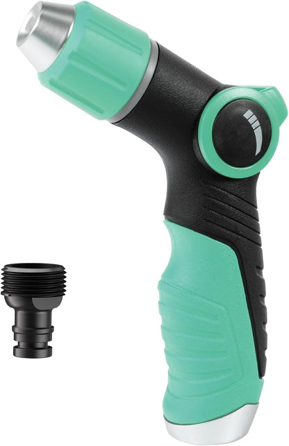 Besiter Garden Hose Nozzle Sprayer: 2 Pack 10 Watering Patterns Spray Nozzles Heavy Duty Metal Hose Head Hose Attachment, Thumb Control On Off Valve