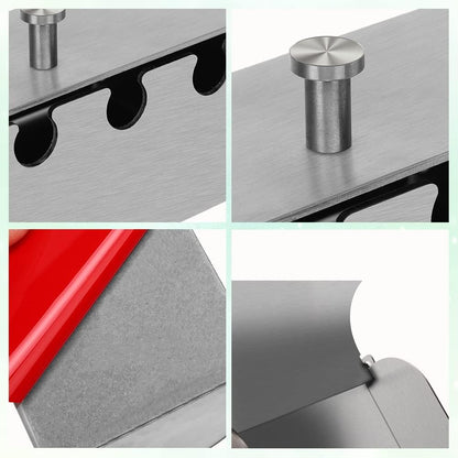 Toothbrush Holder, 304 Stainless Steel Dustproof Wall Mounted Self Adhesive Toothbrush Storage Organizer Stand Rack (9cm(4 Brush Slots))