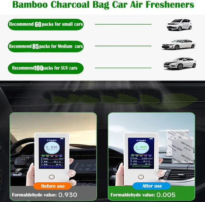 100Pack Natural Activated Charcoal Bags Strong Odor Absorber; 2g/Pack Small Air Purifying Bag for Closet or Car or Shoe ; Air Freshener and Moisture Absorbers for Home,Car,Closet,Shoe,Pets