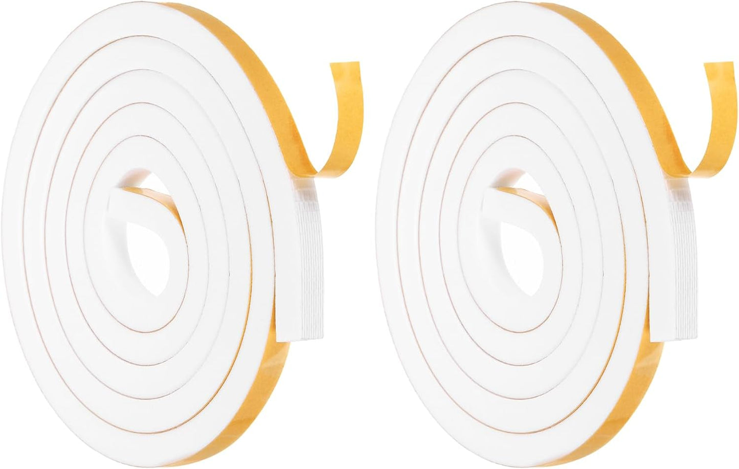 MECCANIXITY Weather Door Seal Strip Tape, Door Insulation Stripping Single Side Strong Self Adhesive Foam Tape Gap Filler for Door, Window, 1/4 Inch x 1/16 Inch x 32 Feet White 2 Pack