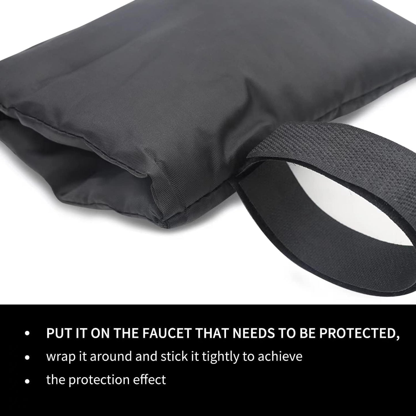 2 pcs Faucet Cover for Winter, Upgraded Thicken Outdoor Faucet Cover for Freeze Protection, Outside Garden Faucet Socks of 5.9" W x 7.8" H, Black