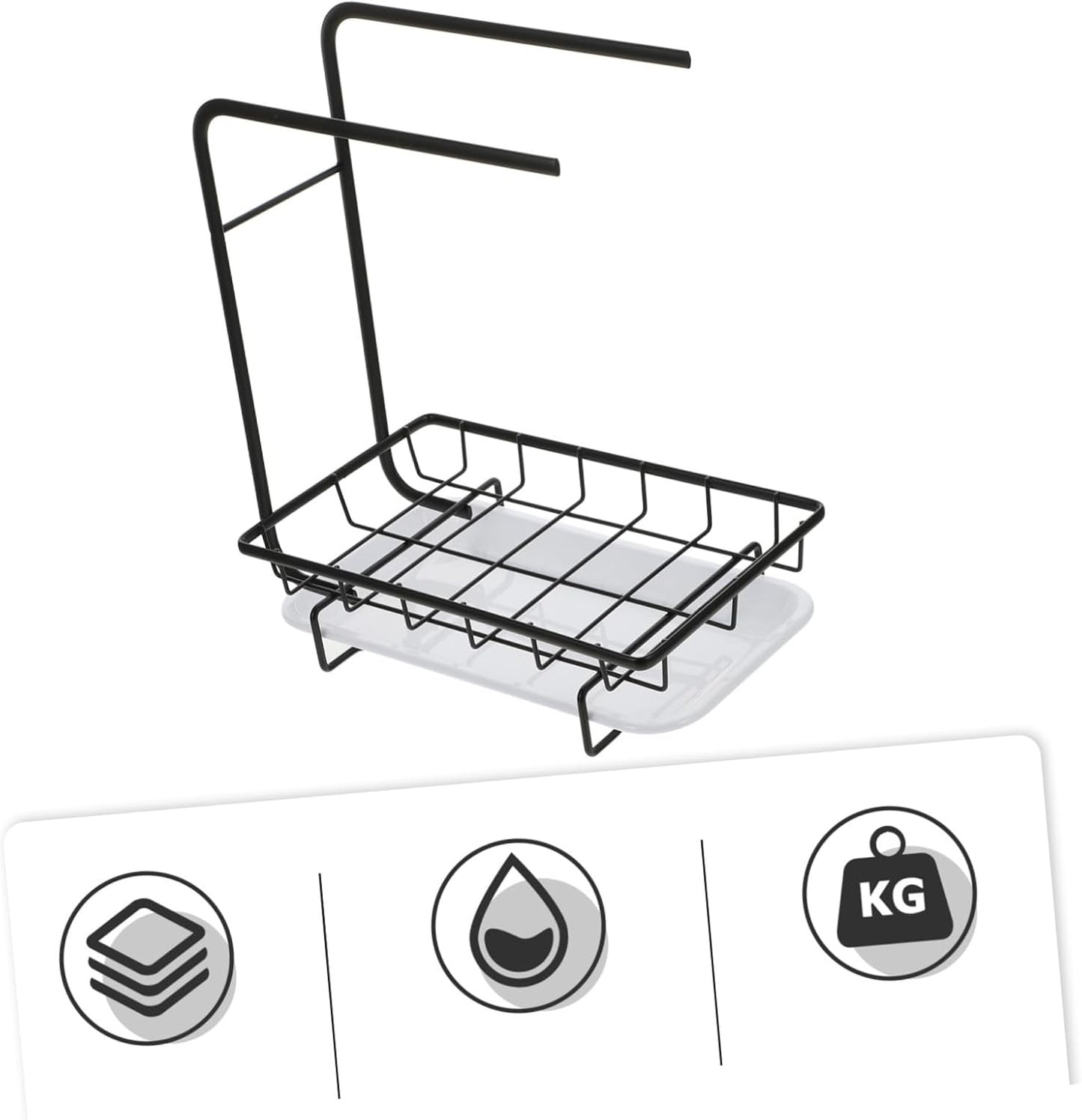 Garneck 1pc Kitchen Sponge Rag Rack Dual-Purpose Desktop Wall-Mounted Storage for Dishcloths Soaps Cleaning Supplies Easy to Clean Breathable Design