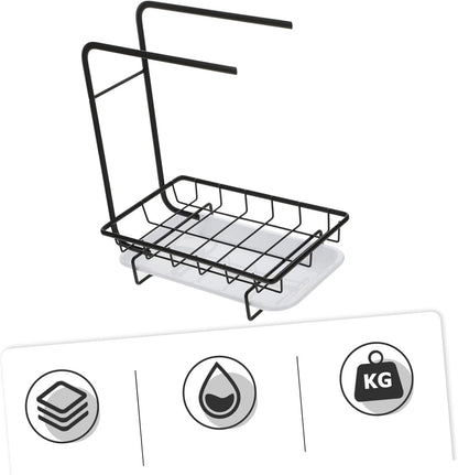 Garneck 1pc Kitchen Sponge Rag Rack Dual-Purpose Desktop Wall-Mounted Storage for Dishcloths Soaps Cleaning Supplies Easy to Clean Breathable Design
