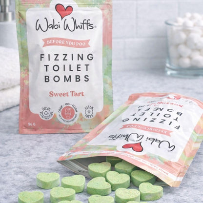 Wabi Whiffs Fizzing Toilet Bombs - Cloud & Sky (16 Count) | Natural Bathroom Deodorizer | Odor Eliminator Tablets For Freshness & Cleanliness | Eco-Friendly Septic Safe Tablets |